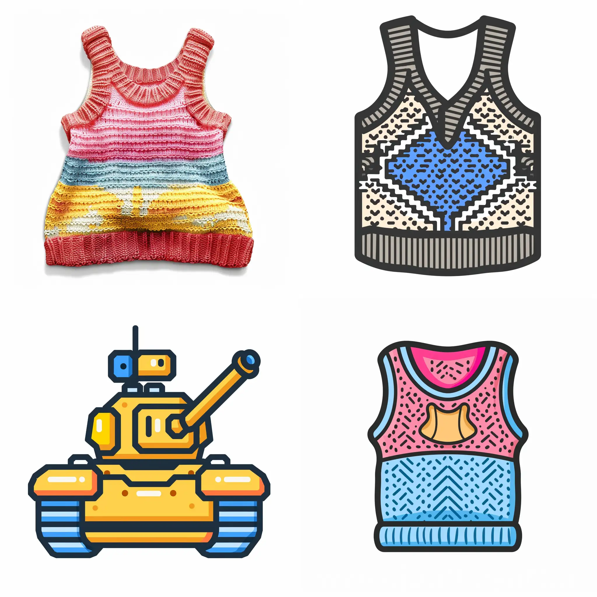 Colorful-Knitted-Tank-Icon-on-Vivid-Background