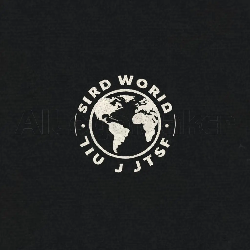 a logo design,with the text "3rdWorld Jiu Jitsu", main symbol:I want a Earth and a skull inside,Minimalistic,be used in Sports Fitness industry,clear background