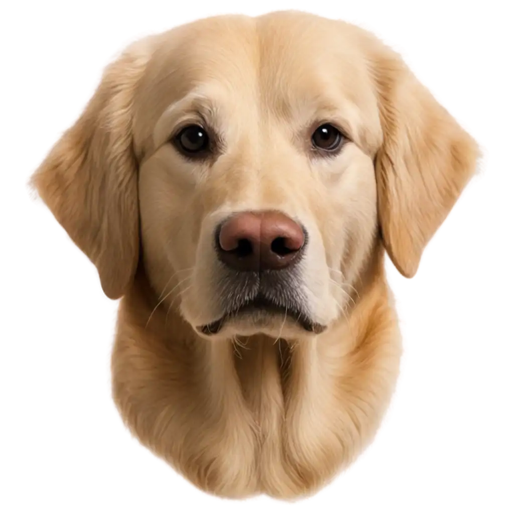 a realistic golden retriever head