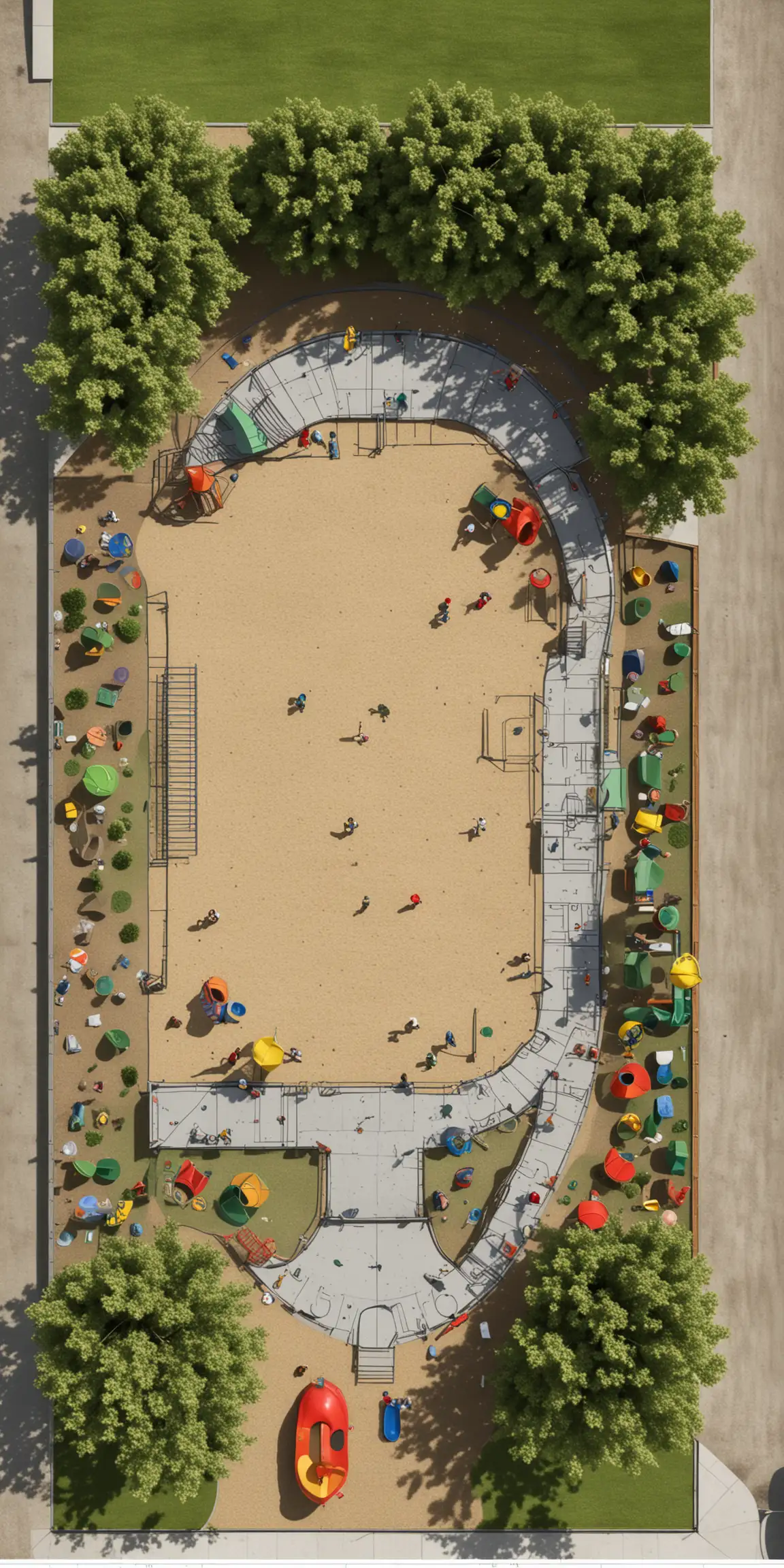 architectural drawing of a playground design in plan view