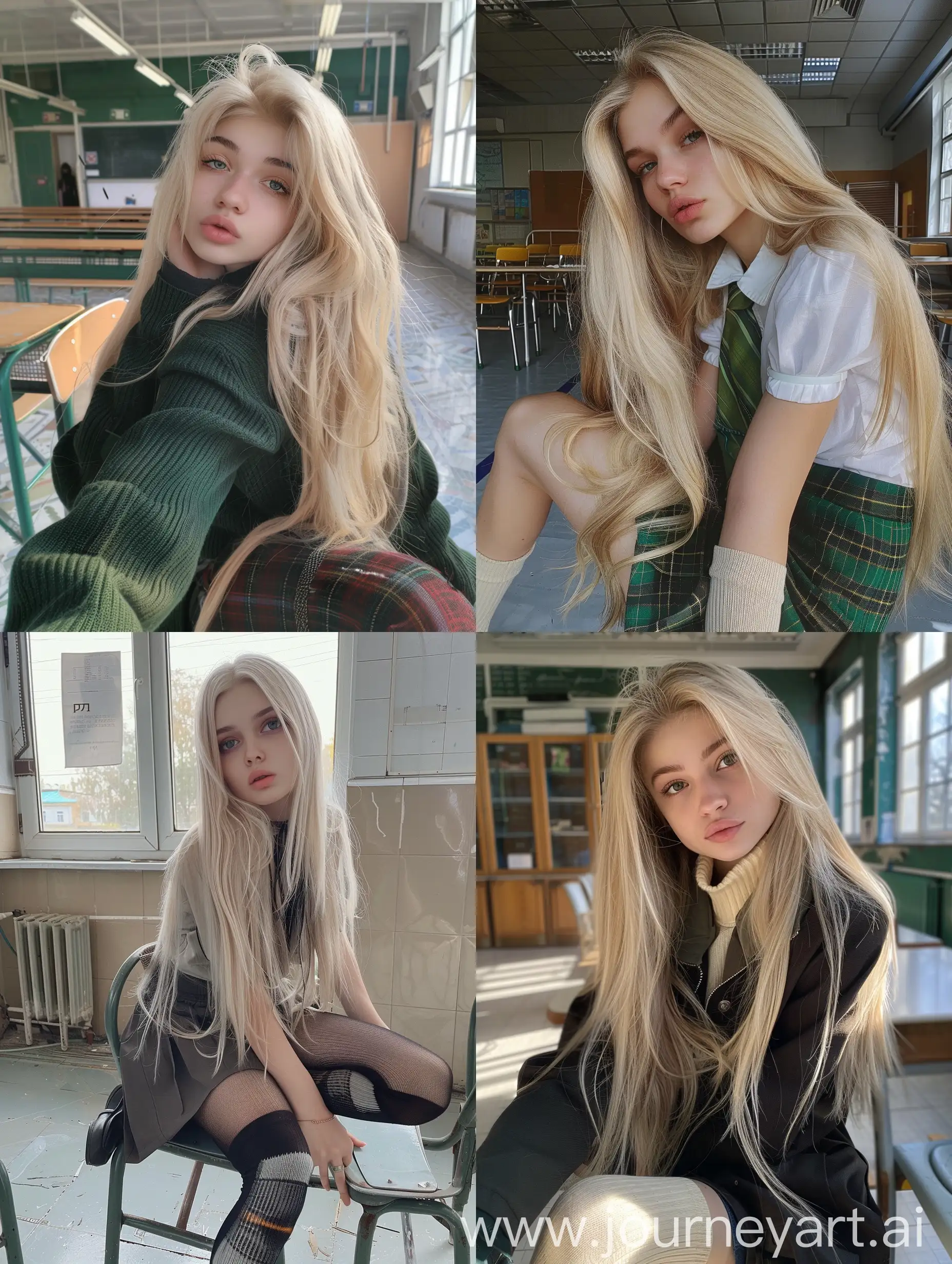 Young-Ukrainian-Influencer-Girl-in-School-Uniform-Taking-Natural-Selfie-with-iPhone