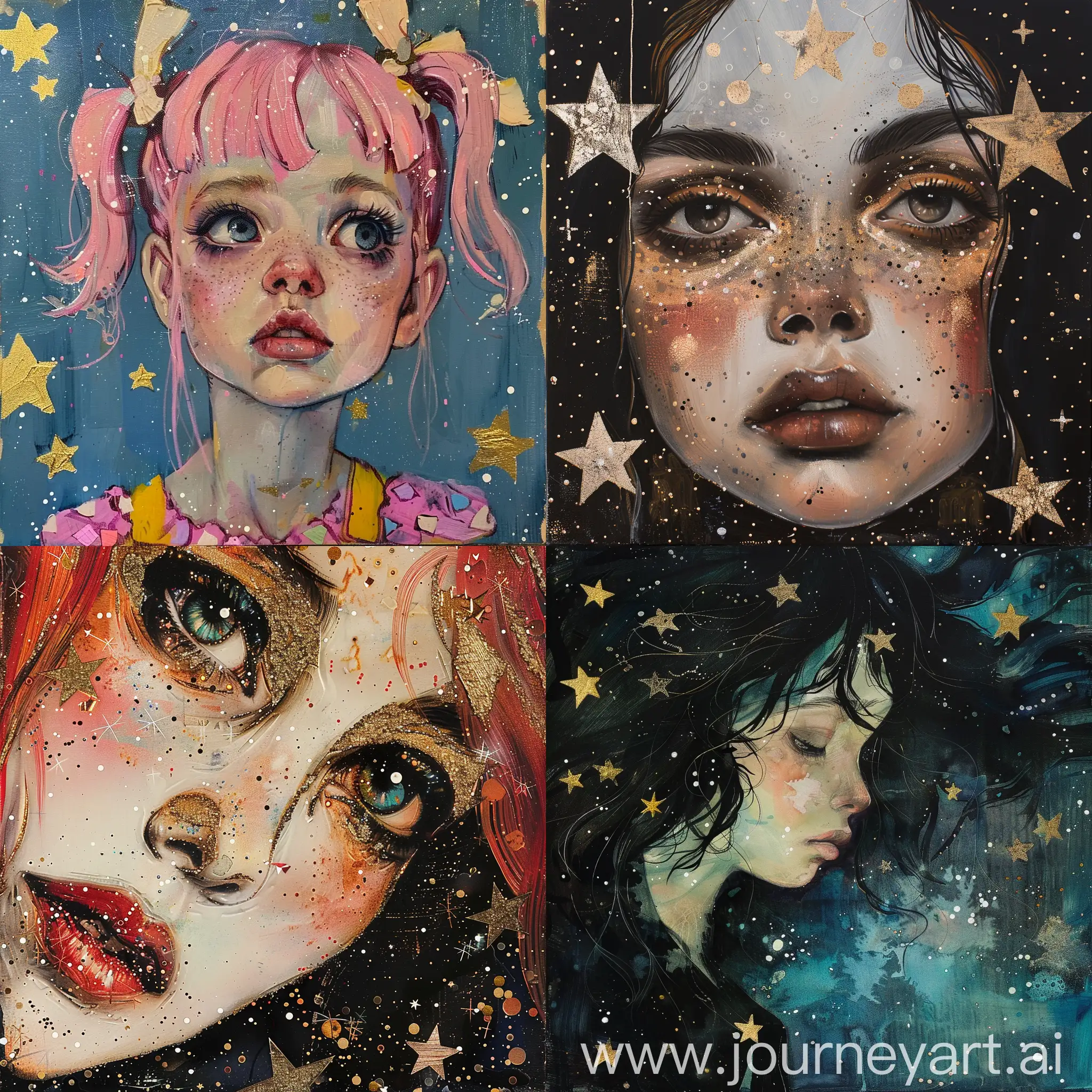 Star-Girl-Fantasy-Portrait-with-Shimmering-Colors-and-Galactic-Background