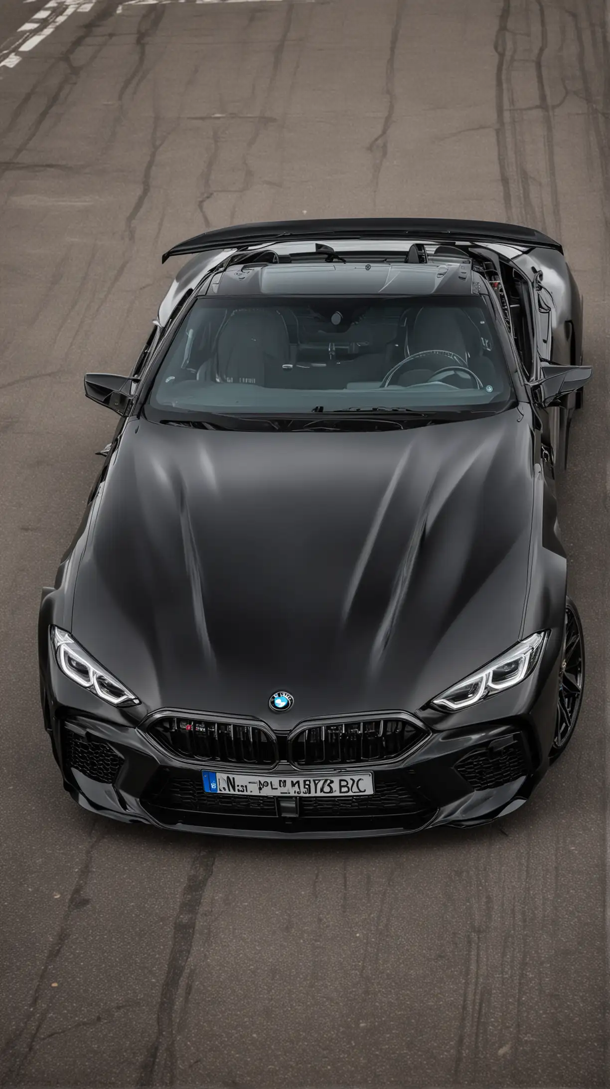 Luxury Black BMW M8 Front View Car Photography