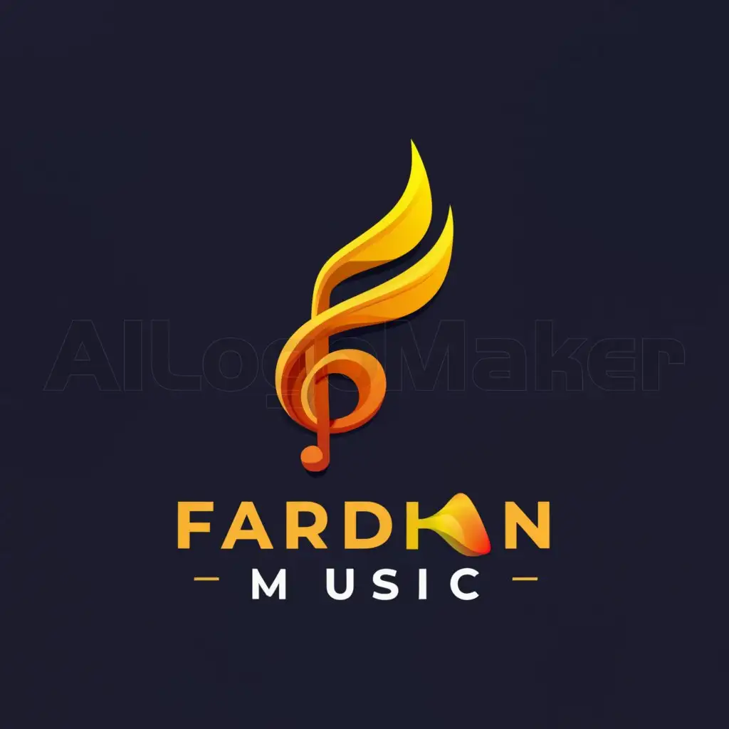 a logo design,with the text "FARDHAN MUSIC", main symbol:MUSIC AND FIRE,Moderate,clear background
