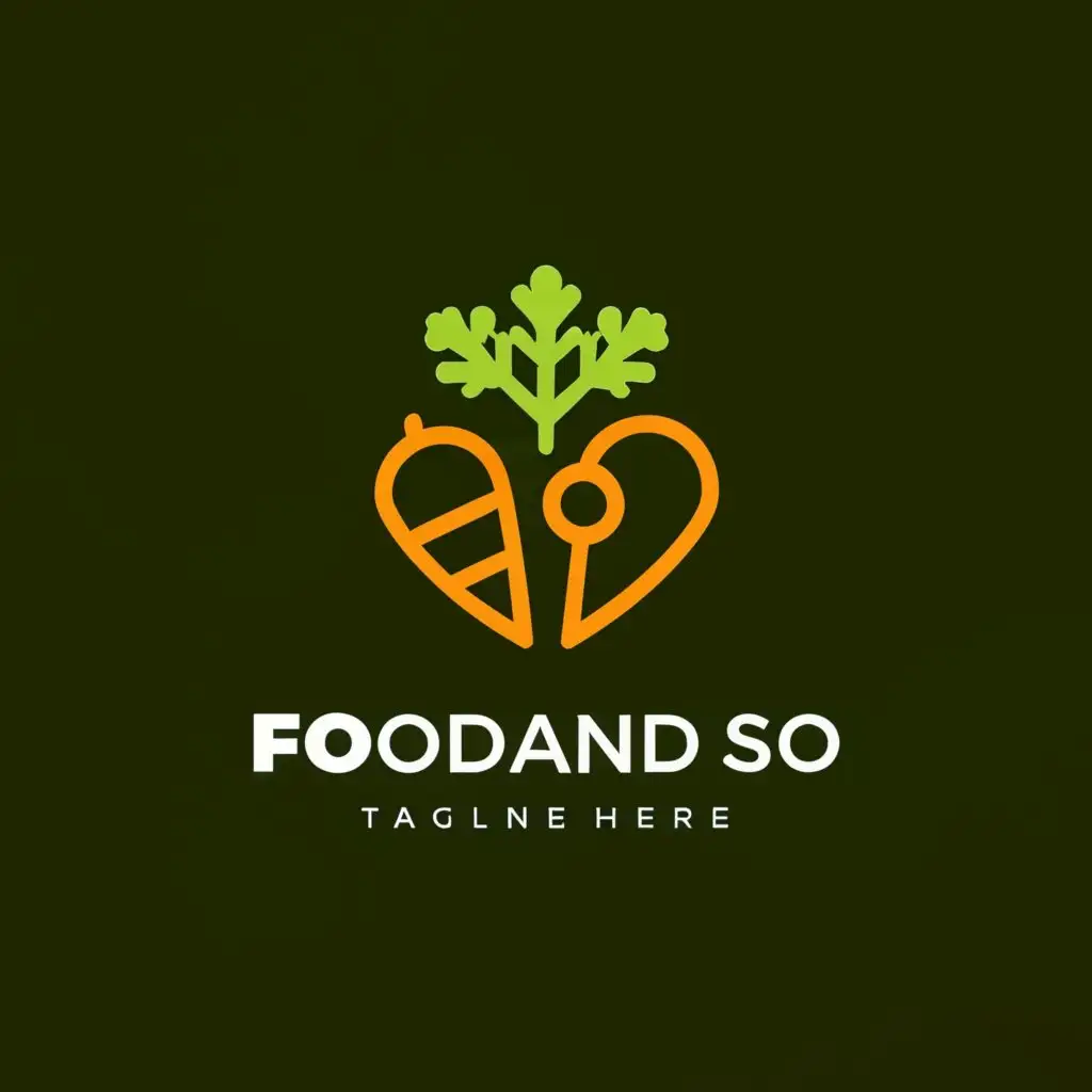 a logo design,with the text "FoodandSo", main symbol:Vegetables,Minimalistic,be used in Sports Fitness industry,clear background