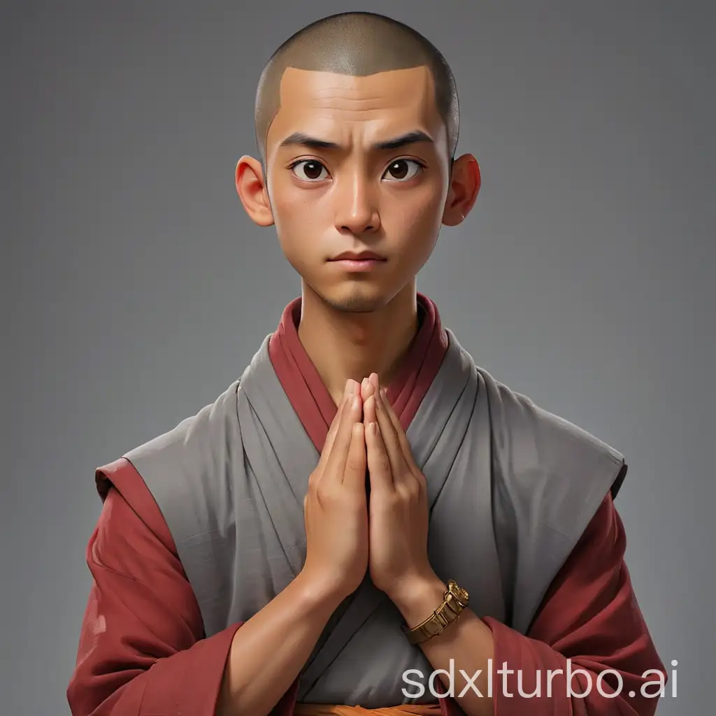 Serene-Asian-Monk-in-Traditional-Attire-Oil-Painting-Style-Illustration