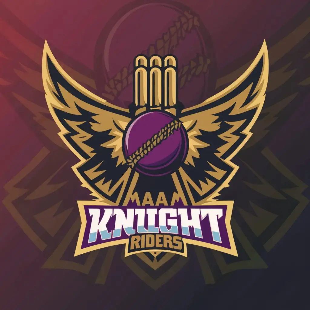 LOGO-Design-For-Maa-Knight-Riders-Powerful-CricketThemed-Logo-with-Eagle-Wings