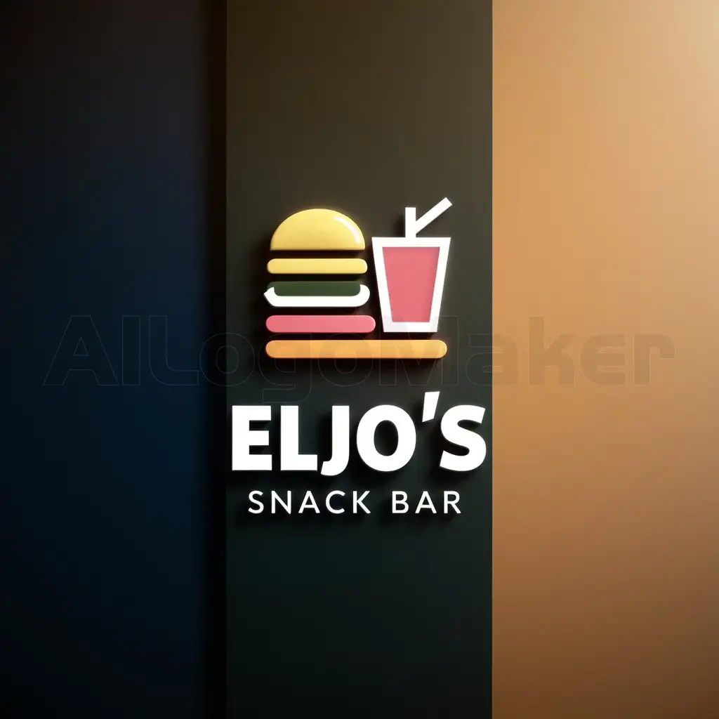 a logo design,with the text "ELJO'S Snack Bar", main symbol:Aesthetic put some colors,Minimalistic,be used in Restaurant industry,clear background