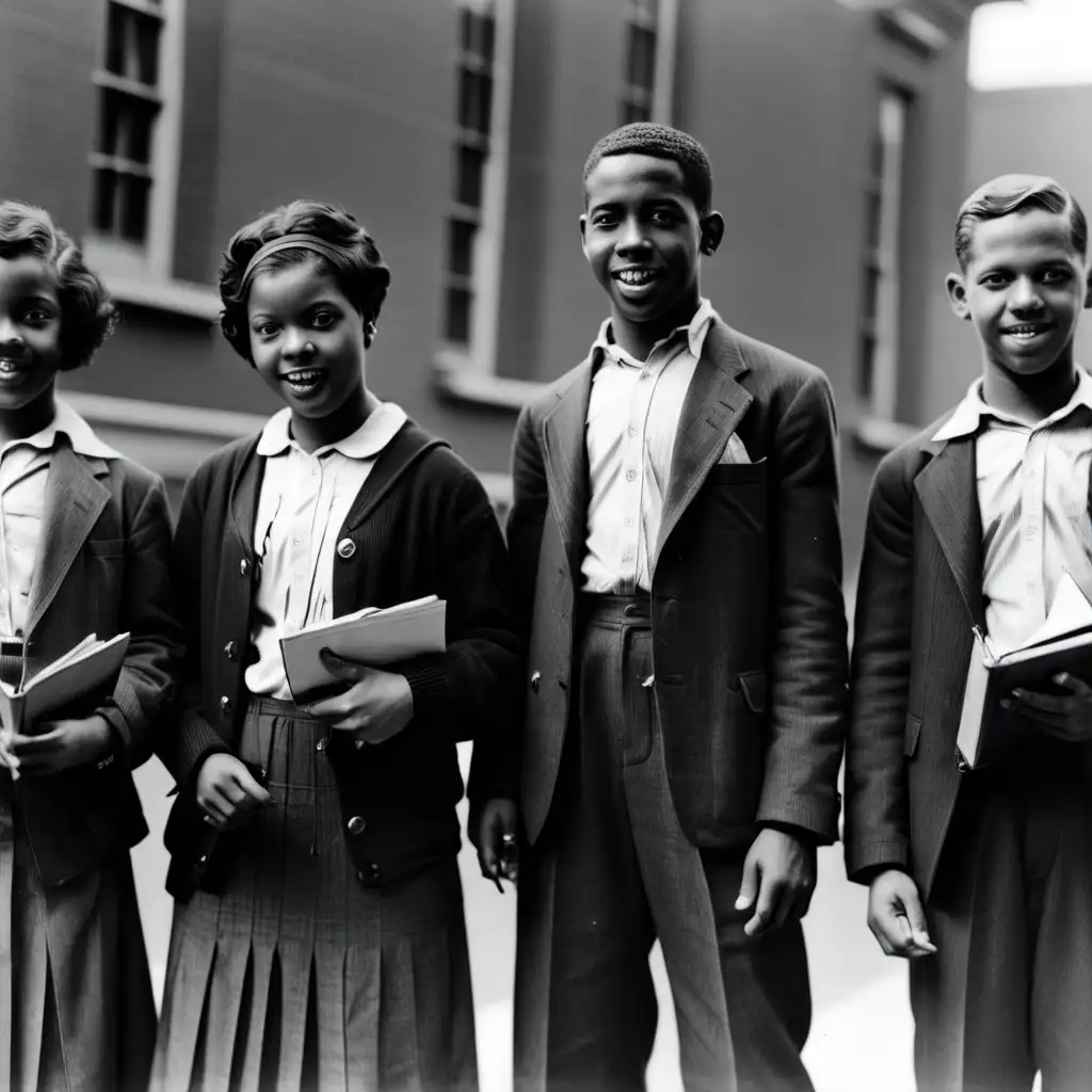 African American Students Studying Together 1931