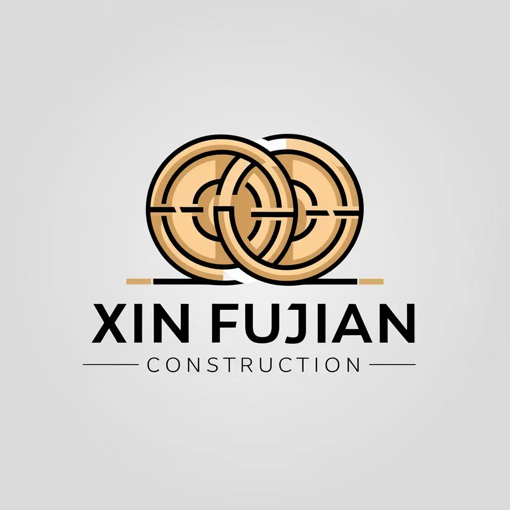 a logo design,with the text "Xin Fujian Construction", main symbol:money and fortune,Moderate,clear background