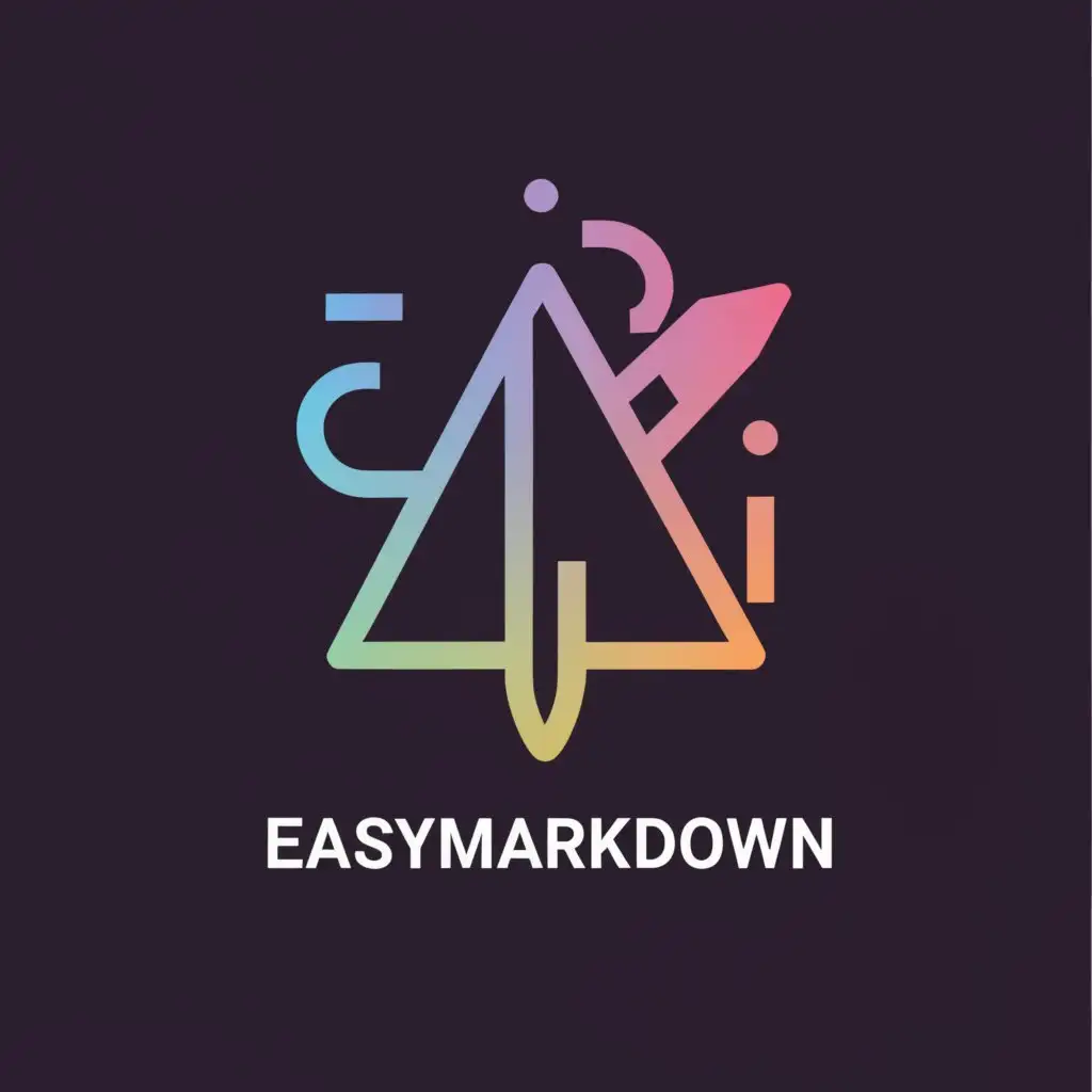 a logo design,with the text "EasyMarkdown", main symbol:AI markdown,Moderate,be used in 7 industry,clear background