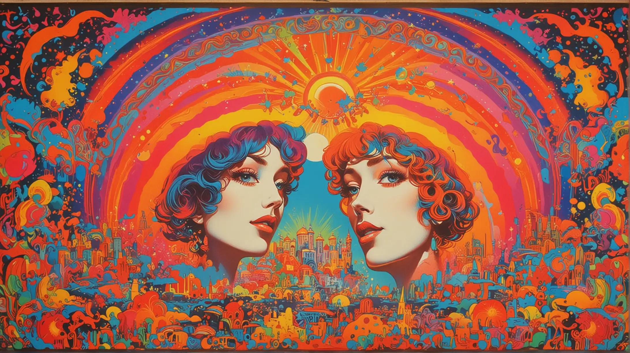 Colorful Psychedelic Concert Poster in Peter Max Style