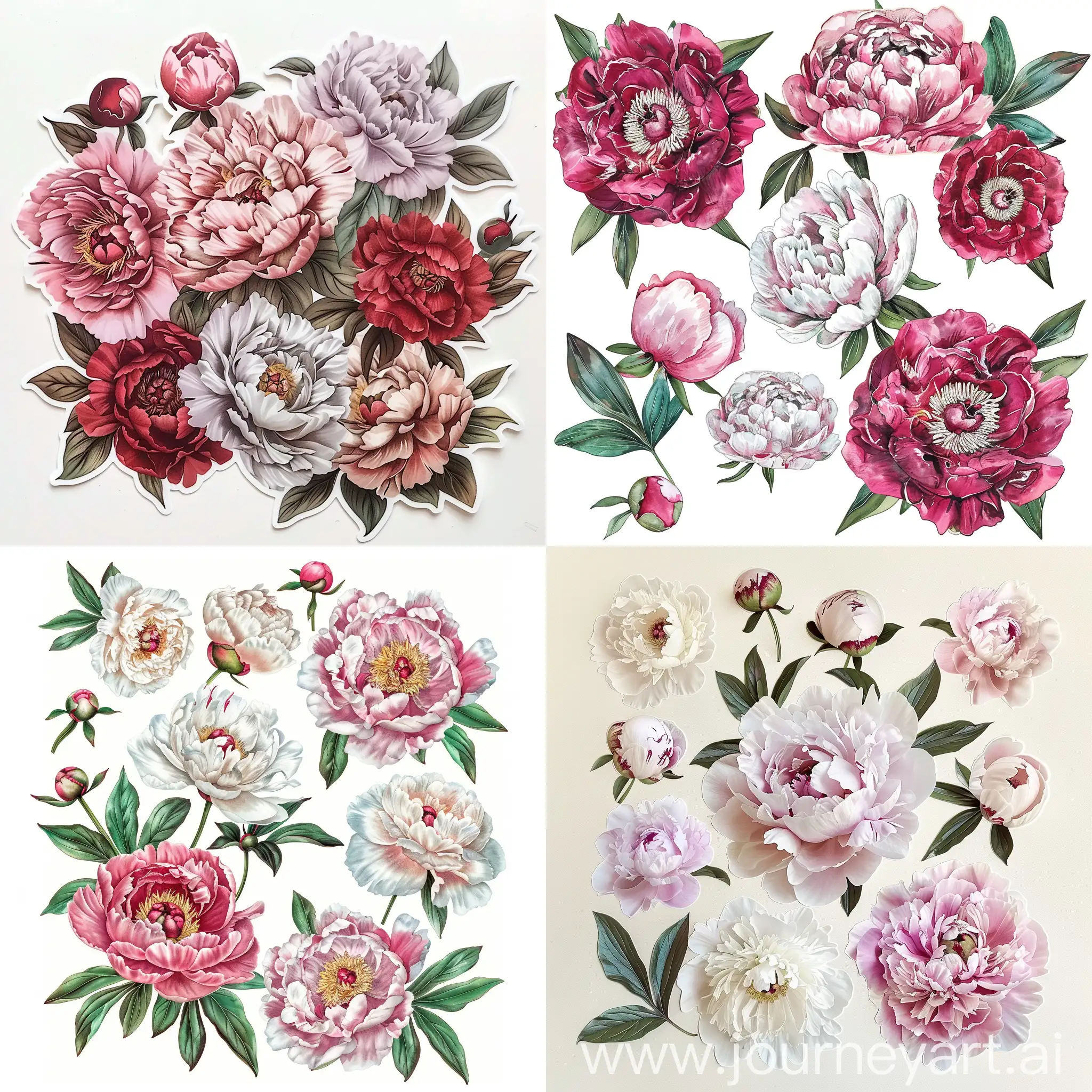 Colorful-Peony-Sticker-Pack-with-6-Variations-11-Aspect-Ratio
