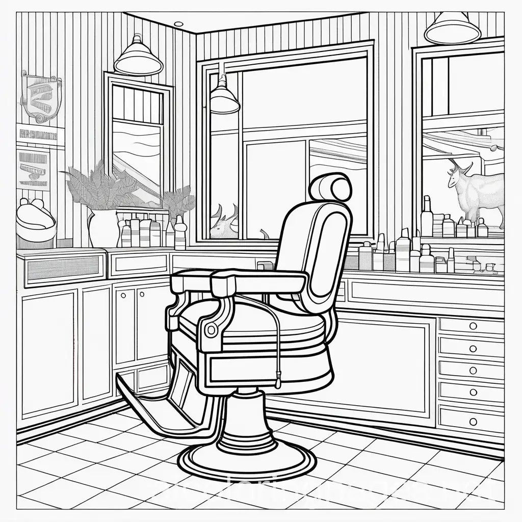 Barbershop-Coloring-Page-with-Goat-and-Clippers