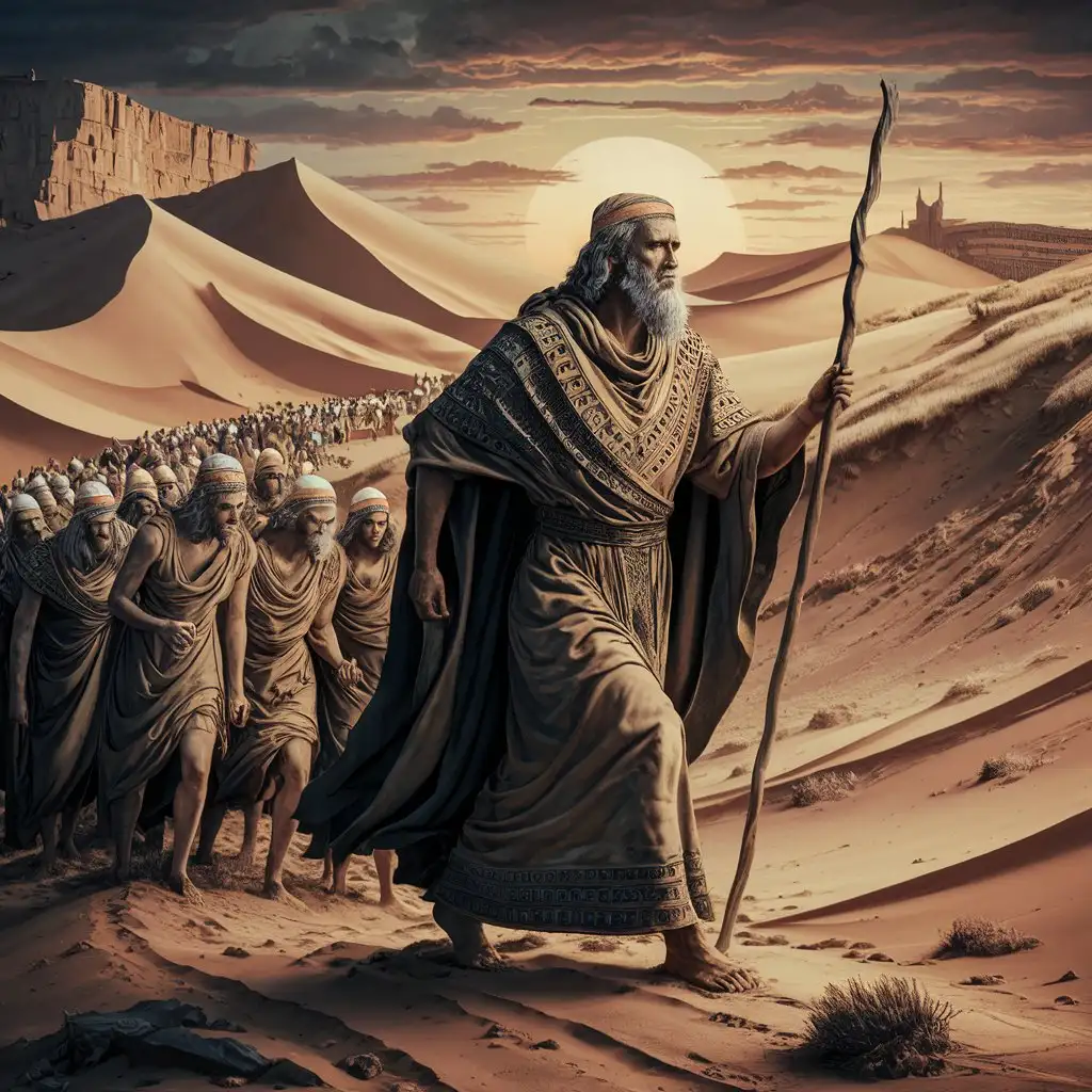 Moses-Leading-Israelites-Through-the-Arid-Desert