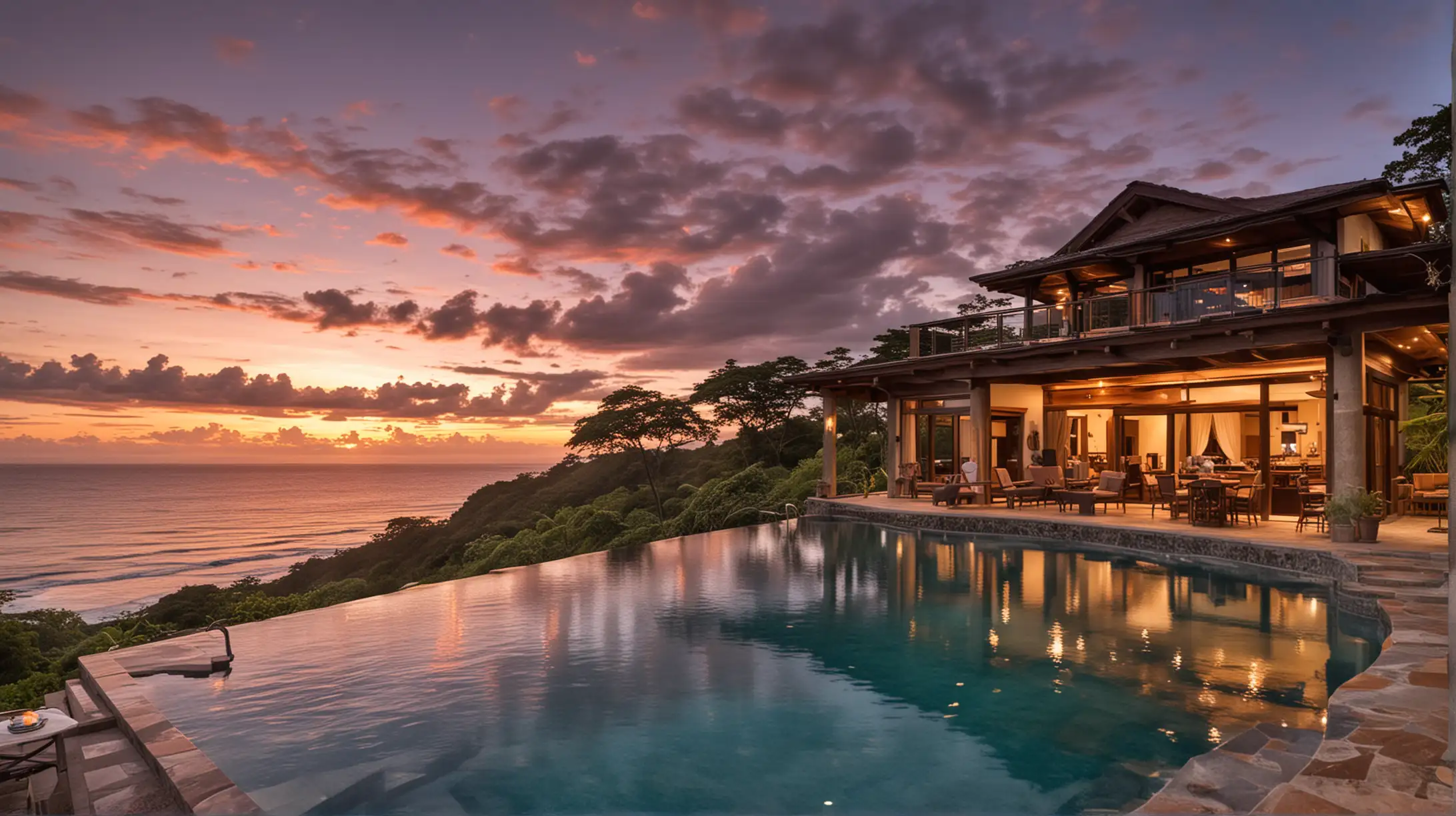 Luxurious Oceanfront Vacation Property in Costa Rica with Sunset Views and Infinity Pool