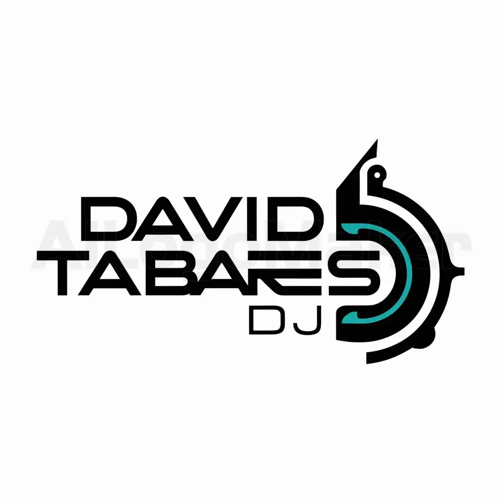 a logo design,with the text "DAVID TABARES DJ", main symbol:DJ,complex,be used in MUSICA industry,clear background