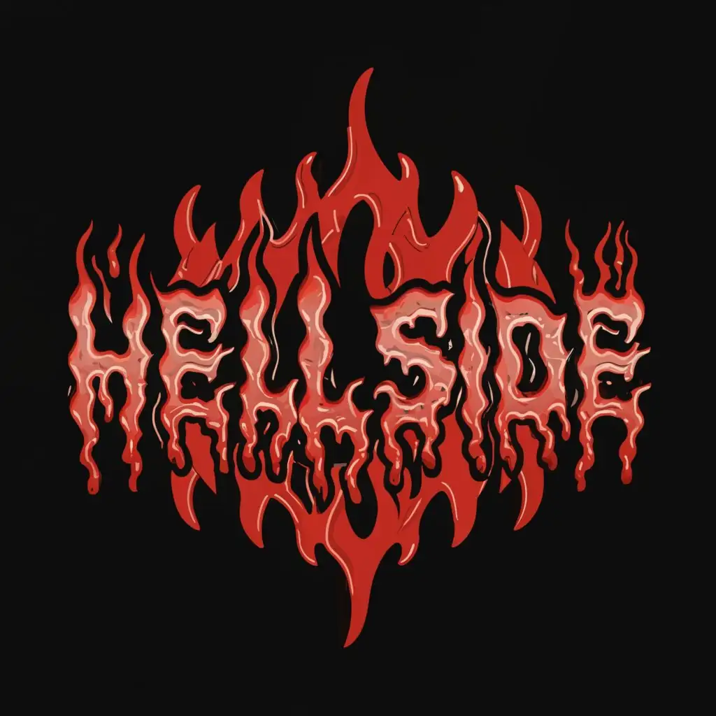 a logo design,with the text "HELLSIDE", main symbol:hell, red color blood with difficult font,complex,be used in Others industry,clear background