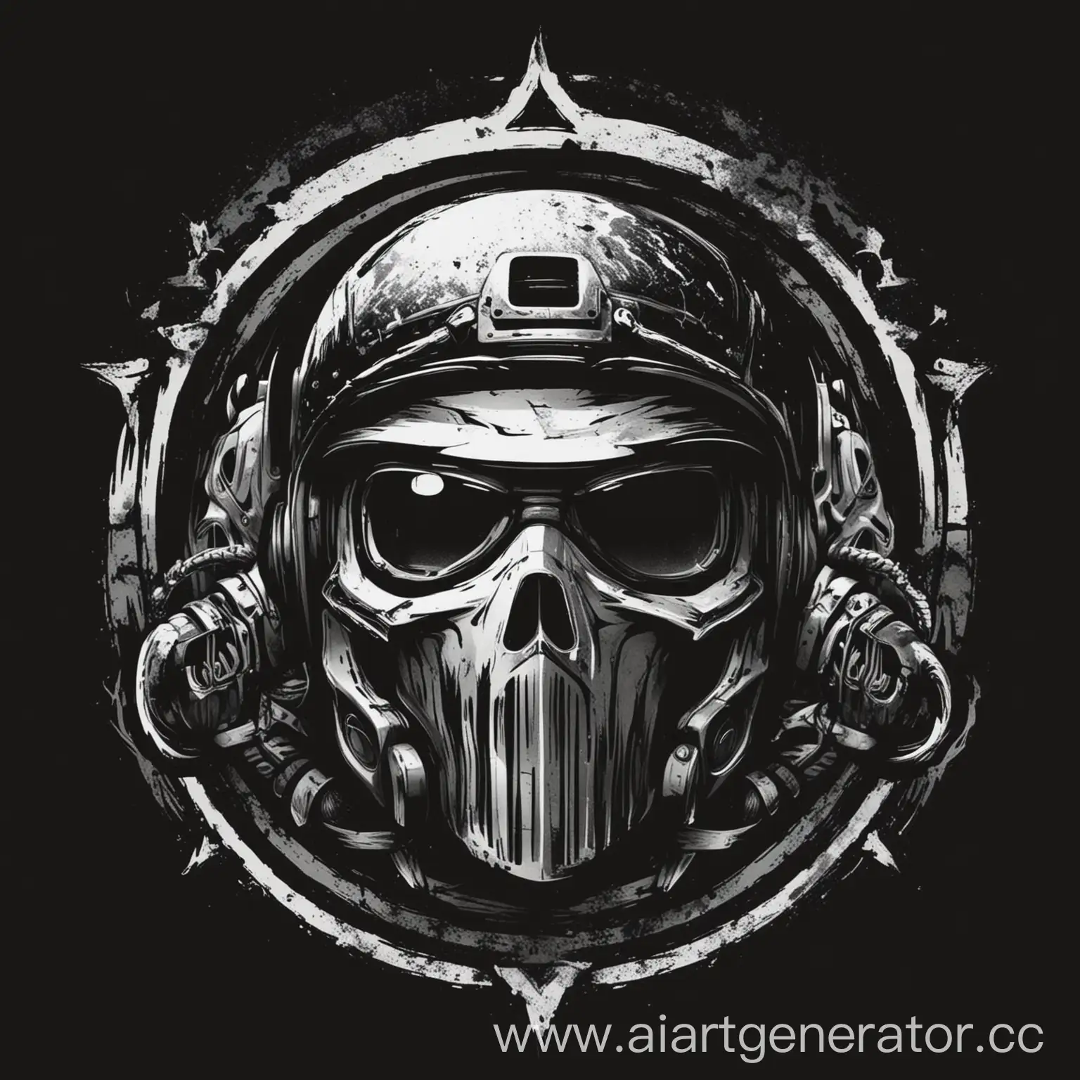 Black-and-White-Biker-Helmet-Logo-Design