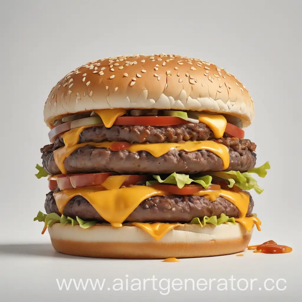 Delicious-Double-Cheeseburger-on-White-Background
