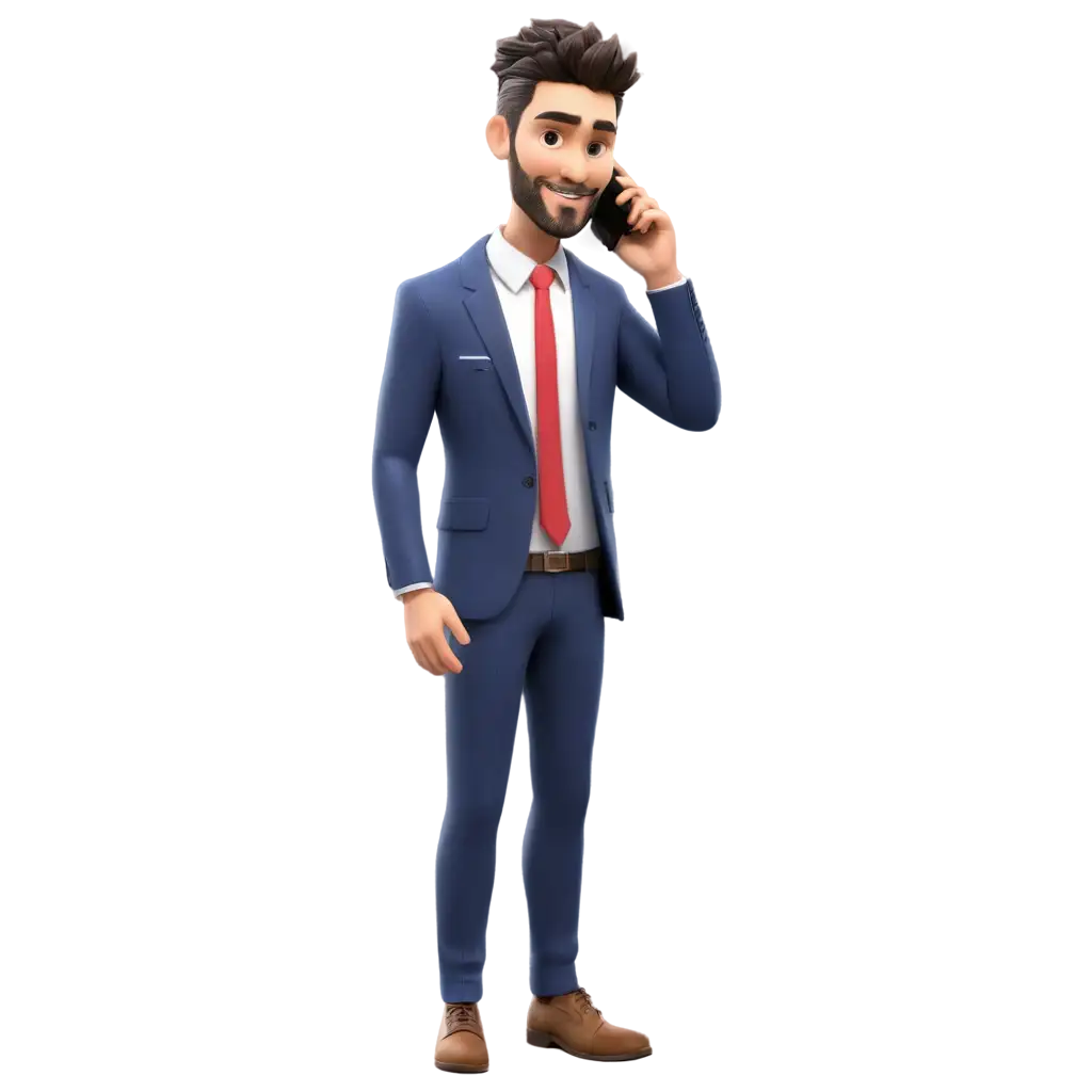 3D-Men-in-Suits-Using-Smartphones-PNG-Image-for-Professional-Communication