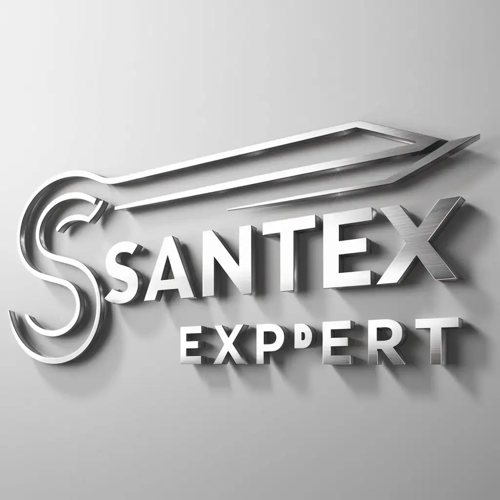 a logo design,with the text "Santex Expert", main symbol:Background Silver / Solo santex logo,complex,clear background