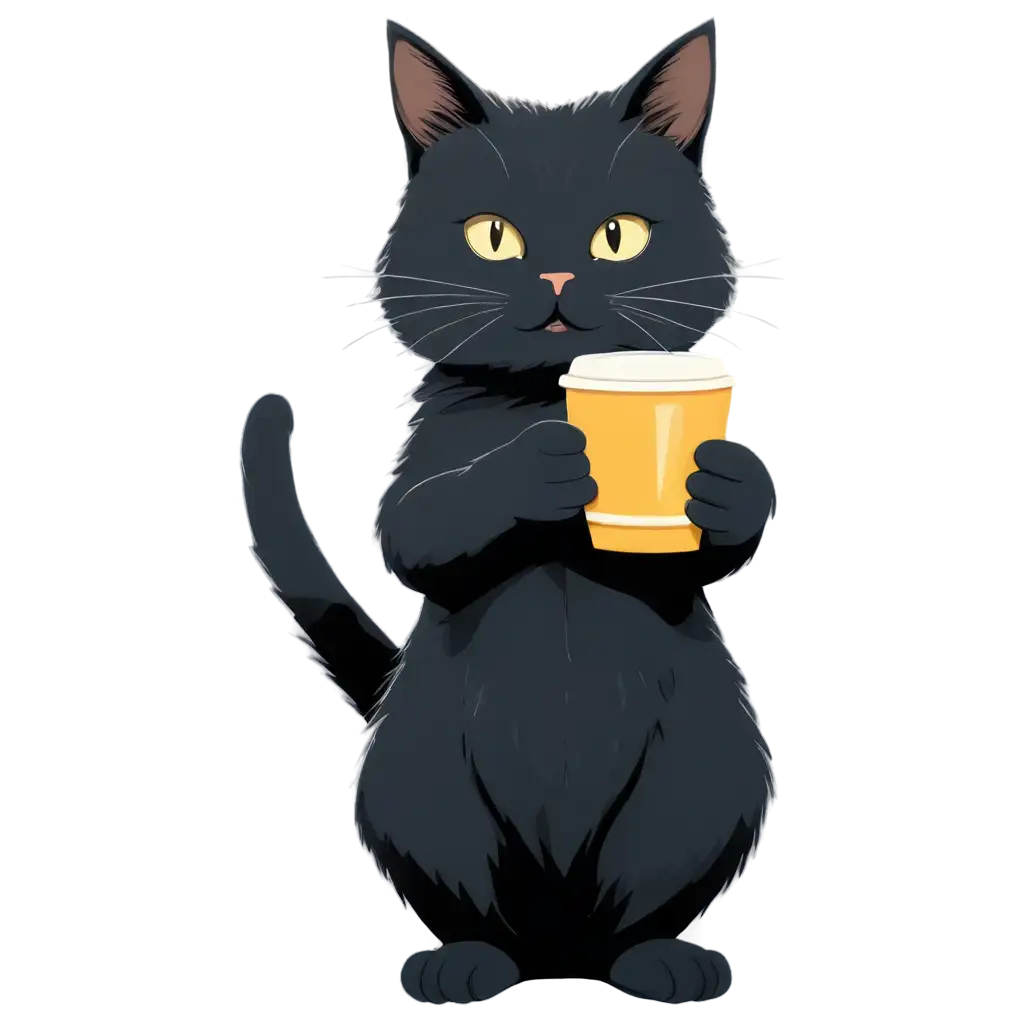 HighQuality-Vector-Cat-Holding-a-Cup-PNG-Image-Create-Whimsical-Designs-with-Clarity-and-Detail