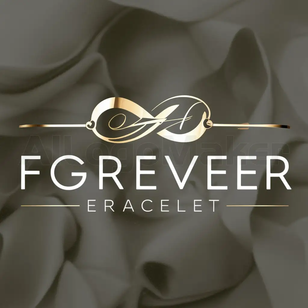Forever bracelet, symbol: infinity, letter, F, moderate, clear background