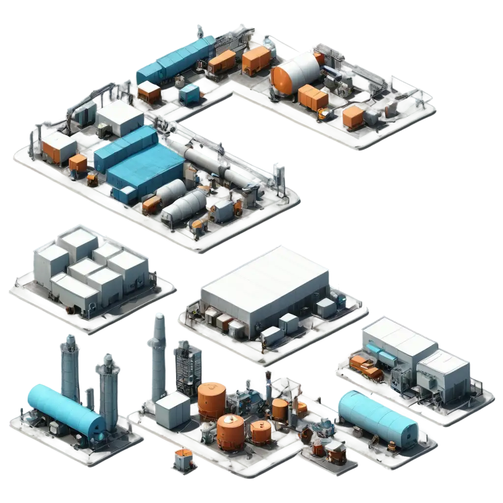 Gambar 3d isometrik kawasan industri