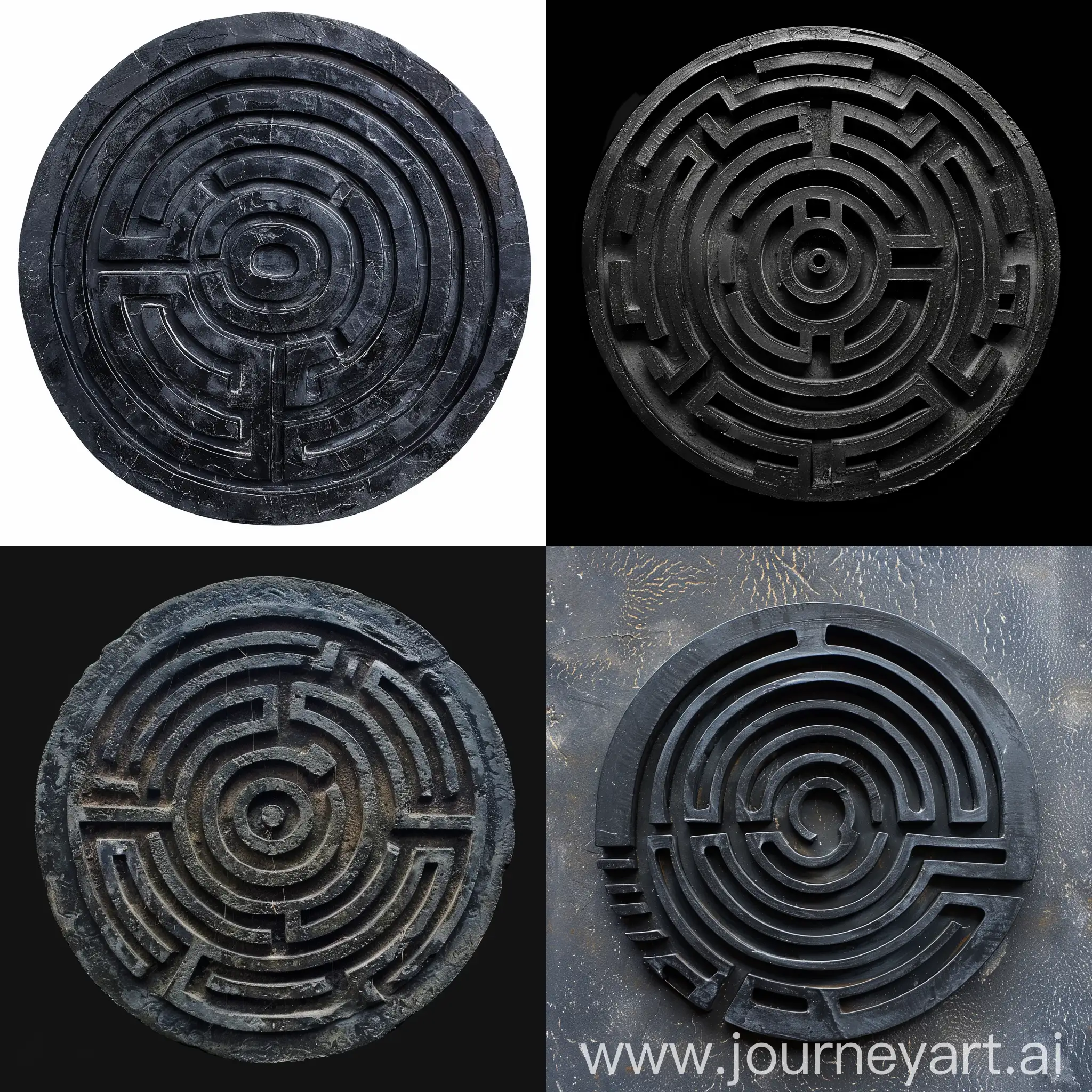 Circular-Black-Labyrinth-Maze-Art