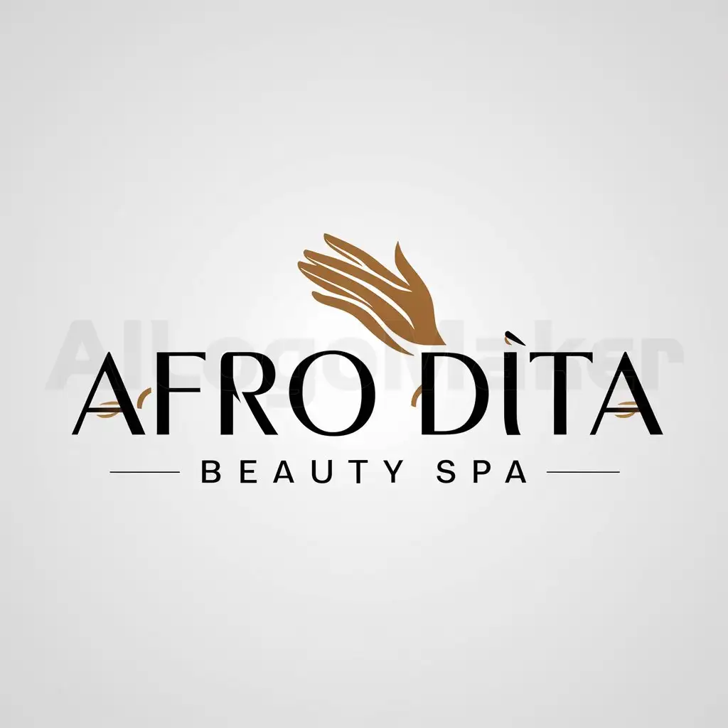 a logo design,with the text "Afro dita", main symbol:Mano Afrodita,Moderate,be used in Beauty Spa industry,clear background