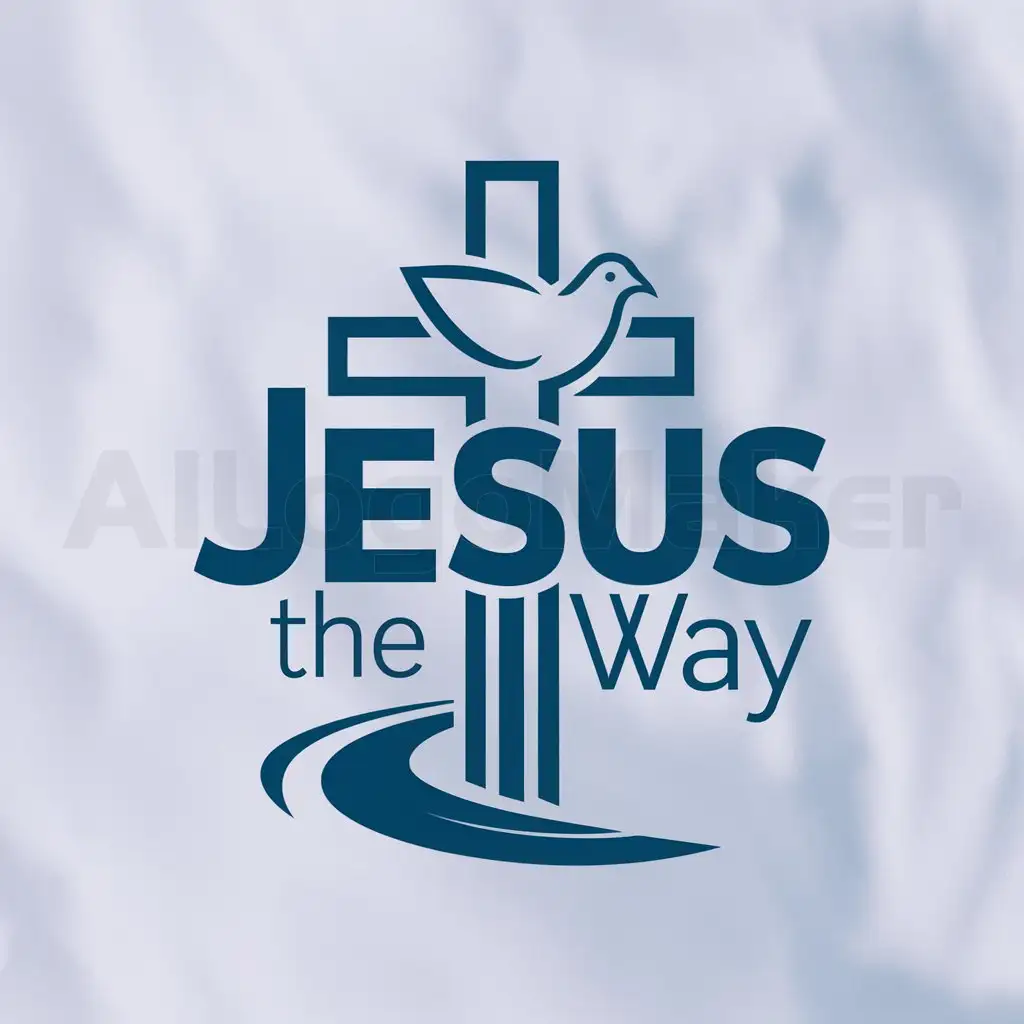 LOGO-Design-For-Jesus-the-Way-Cross-and-Dove-Symbolizing-Faith-and-Guidance