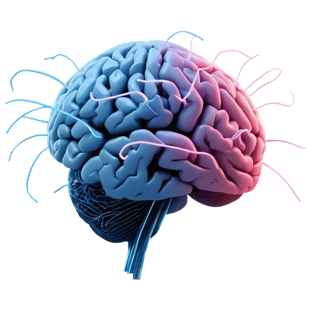AI-Brain-with-Blue-and-Pink-Wiring-PNG-Image-for-Enhanced-Clarity-and-Quality