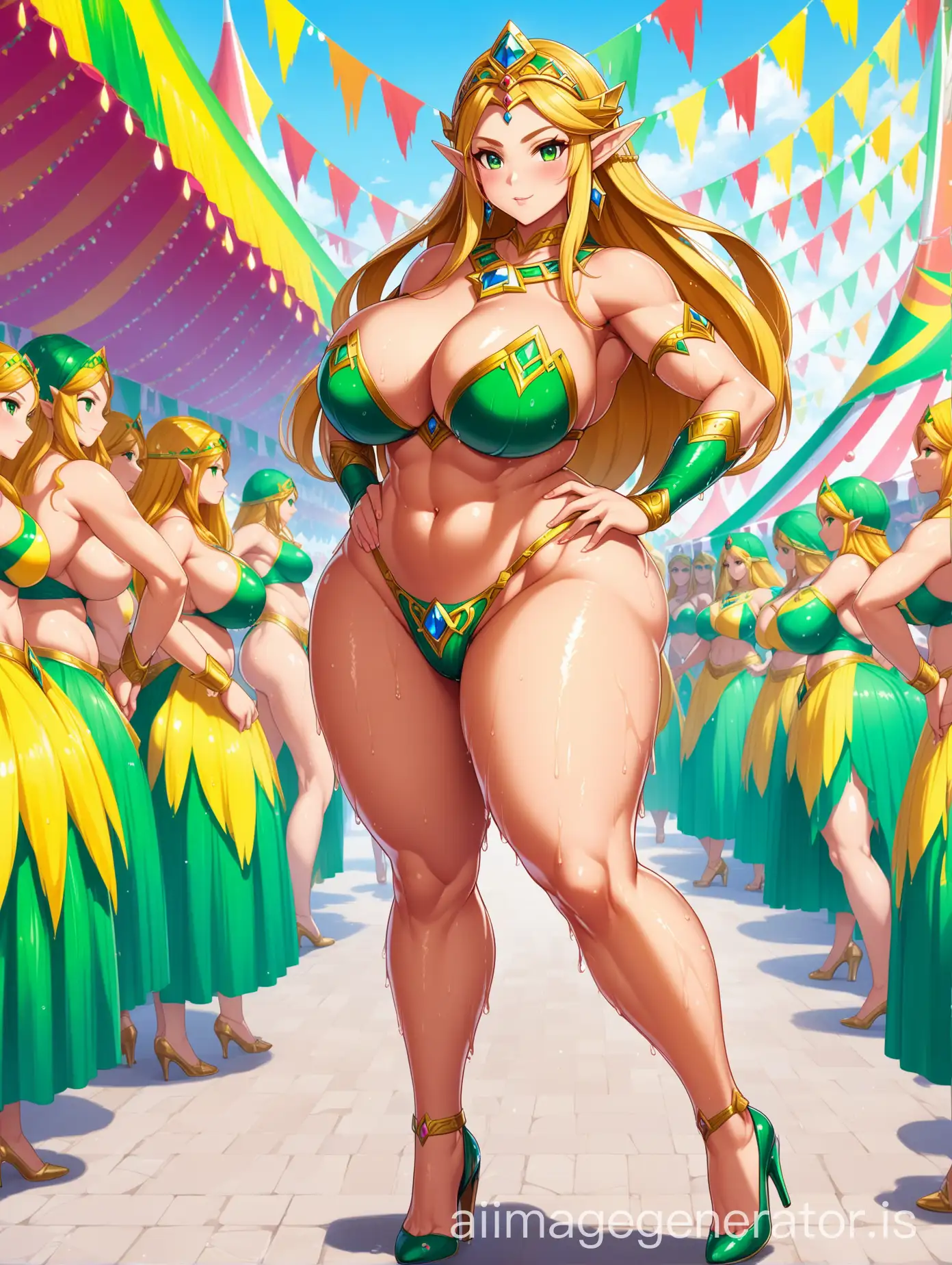 Horny Anime Princess Zelda in Highly Detailed Full Body Portrait at  Brazilian Carnival | AI Image Generator