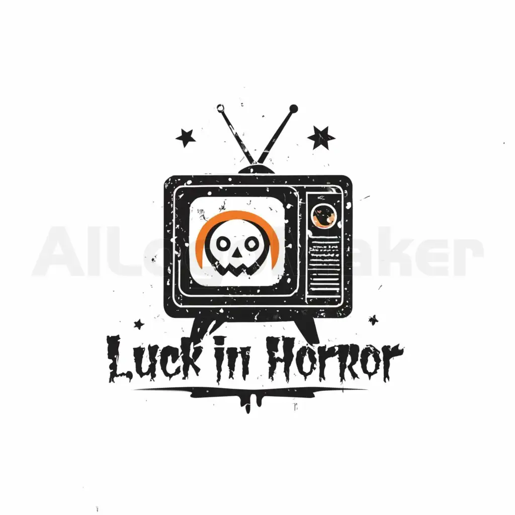 a logo design,with the text "Luck in horror", main symbol:Television,Moderate,clear background