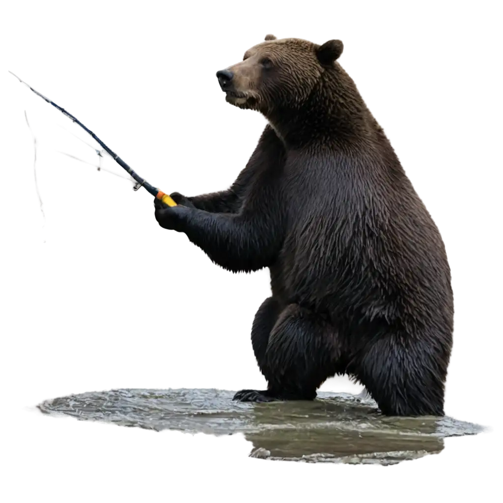Captivating-PNG-Image-of-a-Bear-Engaged-in-Fishing-Explore-the-Wilderness-in-High-Quality