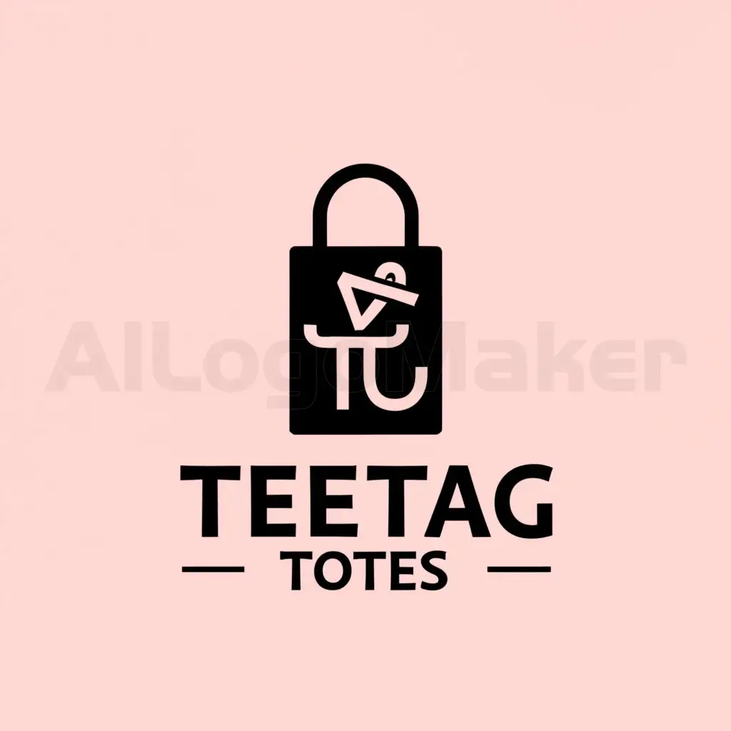 a logo design,with the text "TeeTag Totes", main symbol:Arrange the text "TeeTag Totes" vertically in a sleek and modern font.
Consider using a bold or stylized font to make the brand name stand out.
Add a small graphical element, such as a clothing tag or tote bag icon, to complement the text and reinforce your brand identity.,Moderate,be used in Entertainment industry,clear background