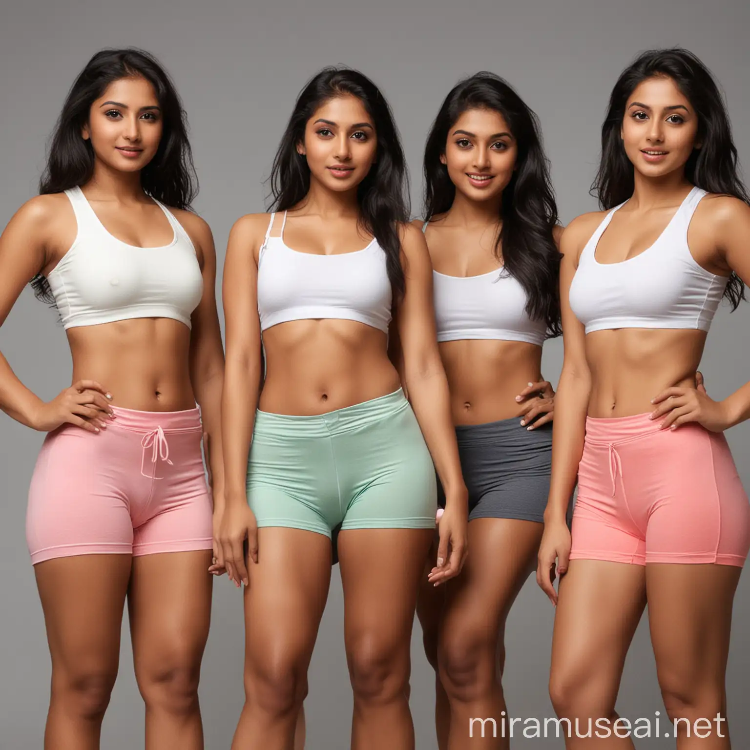  group of sexy indian girls wearing cotton cycling  shorts