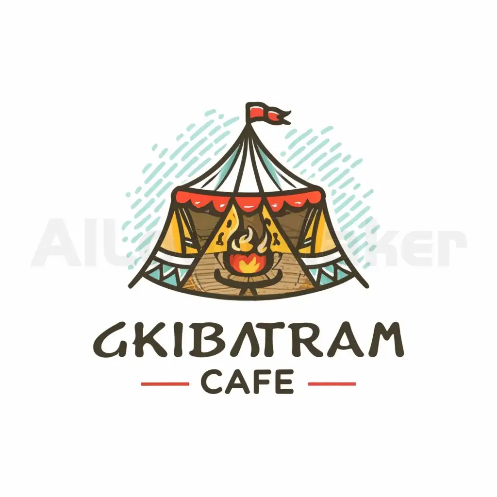 LOGO-Design-For-Caf-Traditional-Kibitka-Tent-with-Shawarma-Theme