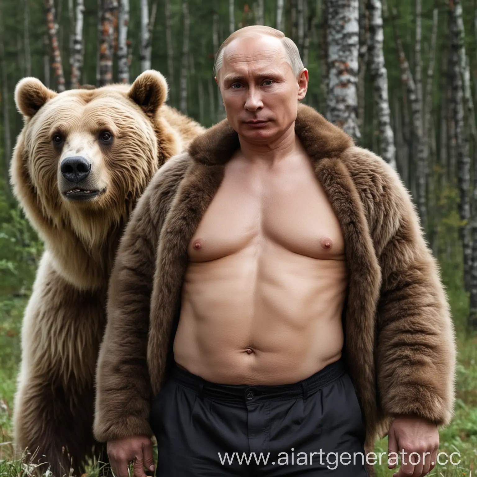 Putin-Riding-a-Bear-Through-Snowy-Forest