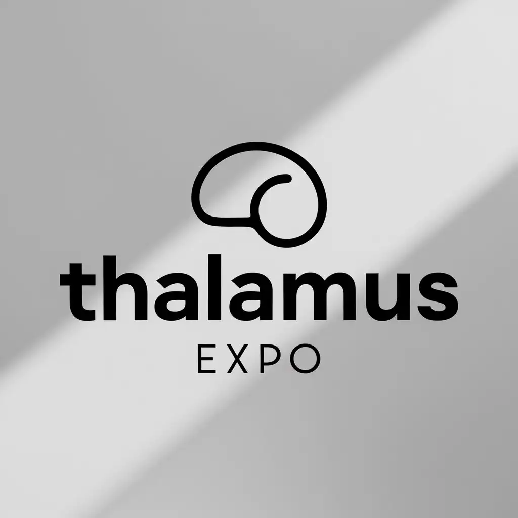 a logo design,with the text "Thalamus Expo", main symbol:create a minimalist logo. Key Points: Establish Brand Identity: The primary purpose of the design is to establish a strong, memorable brand identity. Design Style: The logo should be minimalist in design, capturing the essence of simplicity and modernity. Name of company: Thalamus Expo. Type of business: Exhibition booths for tradeshows Meaning of name: Thalamus refers to the brain's sensory switchboard Icon: brain related.,Minimalistic,be used in Exhibition booths for tradeshows industry,clear background