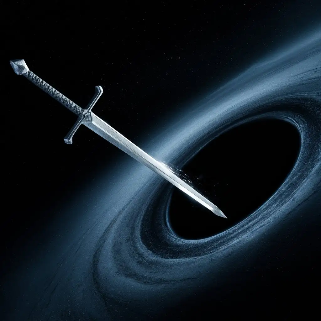 Silver-Sword-Flying-into-a-Black-Hole-Cosmic-Journey-into-Darkness