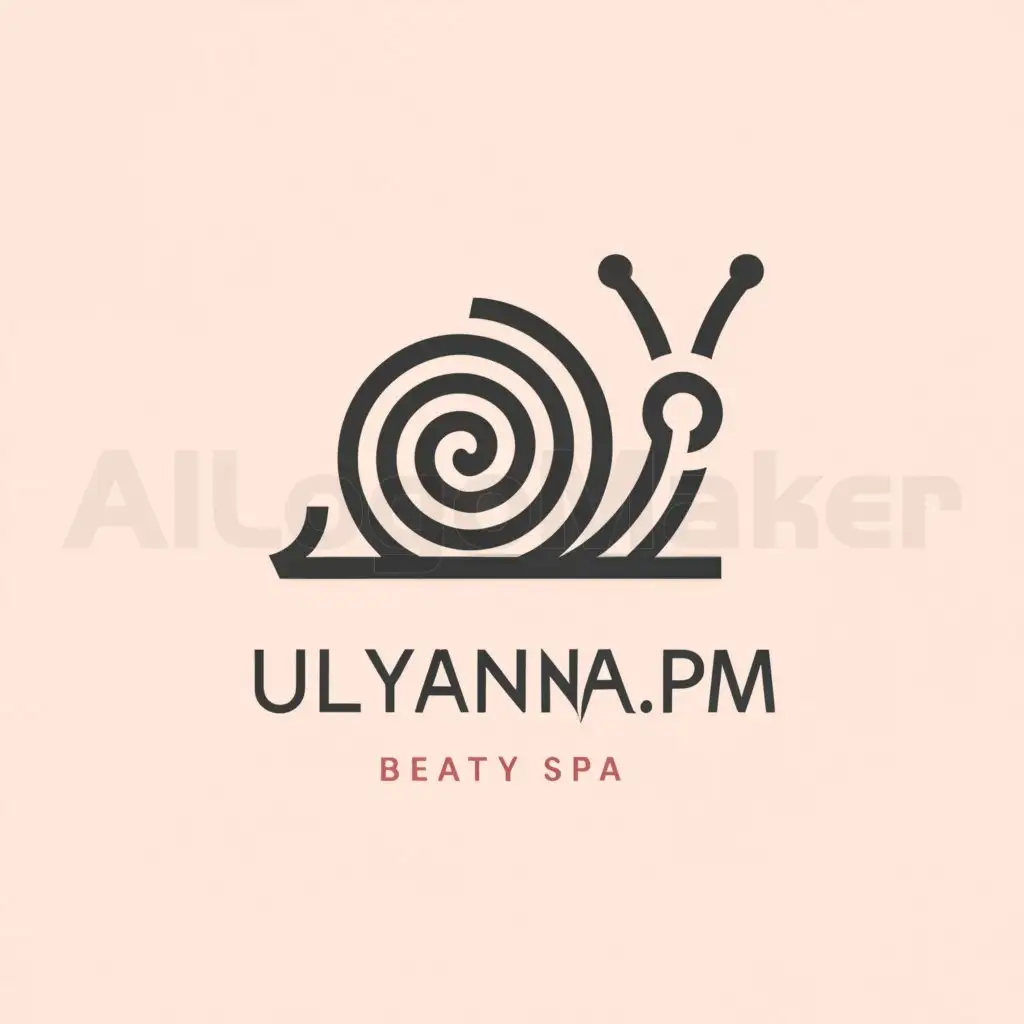 a logo design,with the text "Ulyannna.pm", main symbol:Snail,Moderate,be used in Beauty Spa industry,clear background