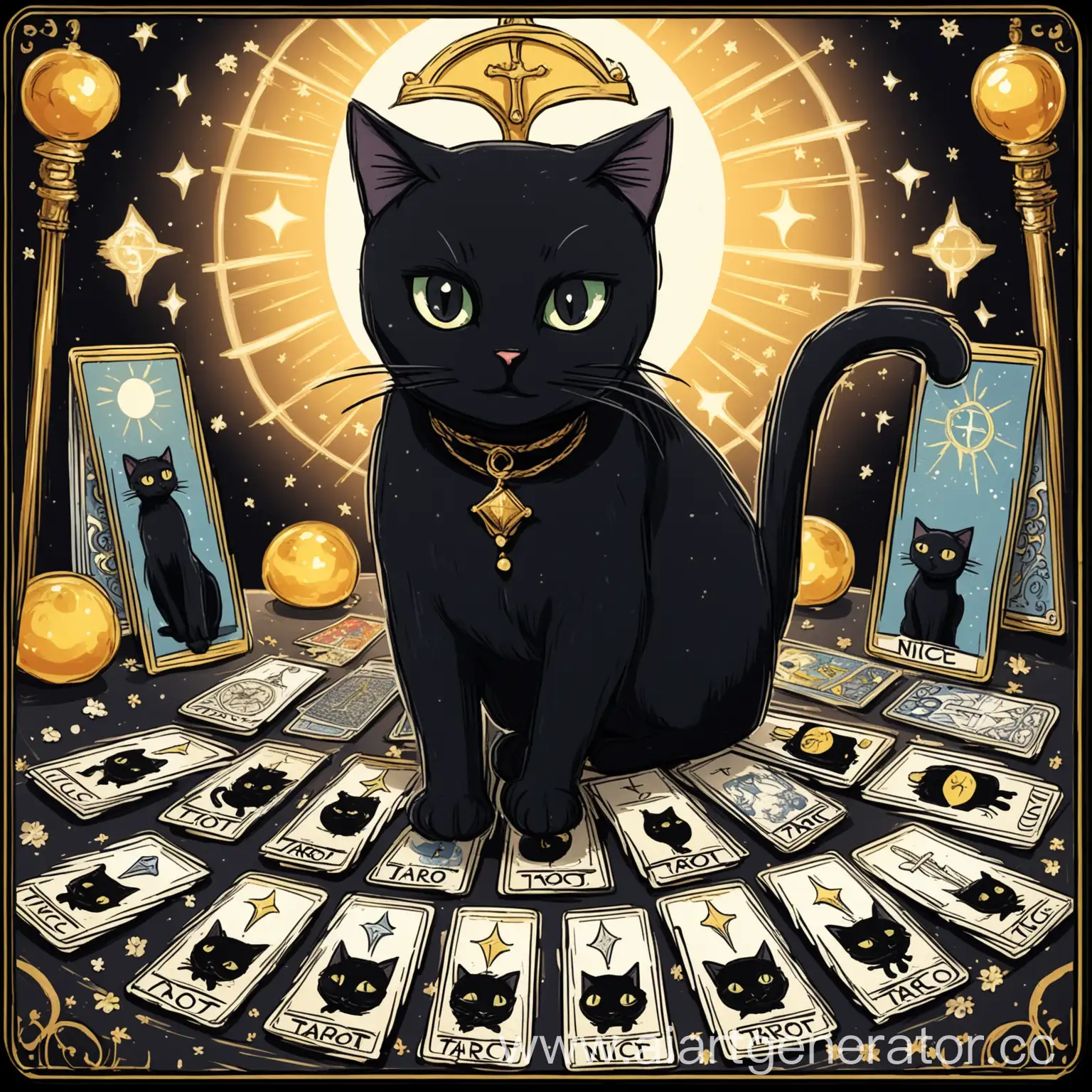 Mystical-Black-Cat-with-Tarot-Cards
