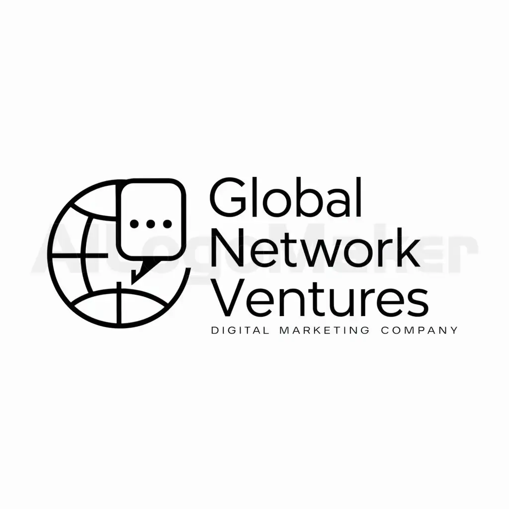 a logo design,with the text "Global Network Ventures", main symbol:Digital marketing CompanynGlobe & messaging app icon,Moderate,be used in Internet industry,clear background