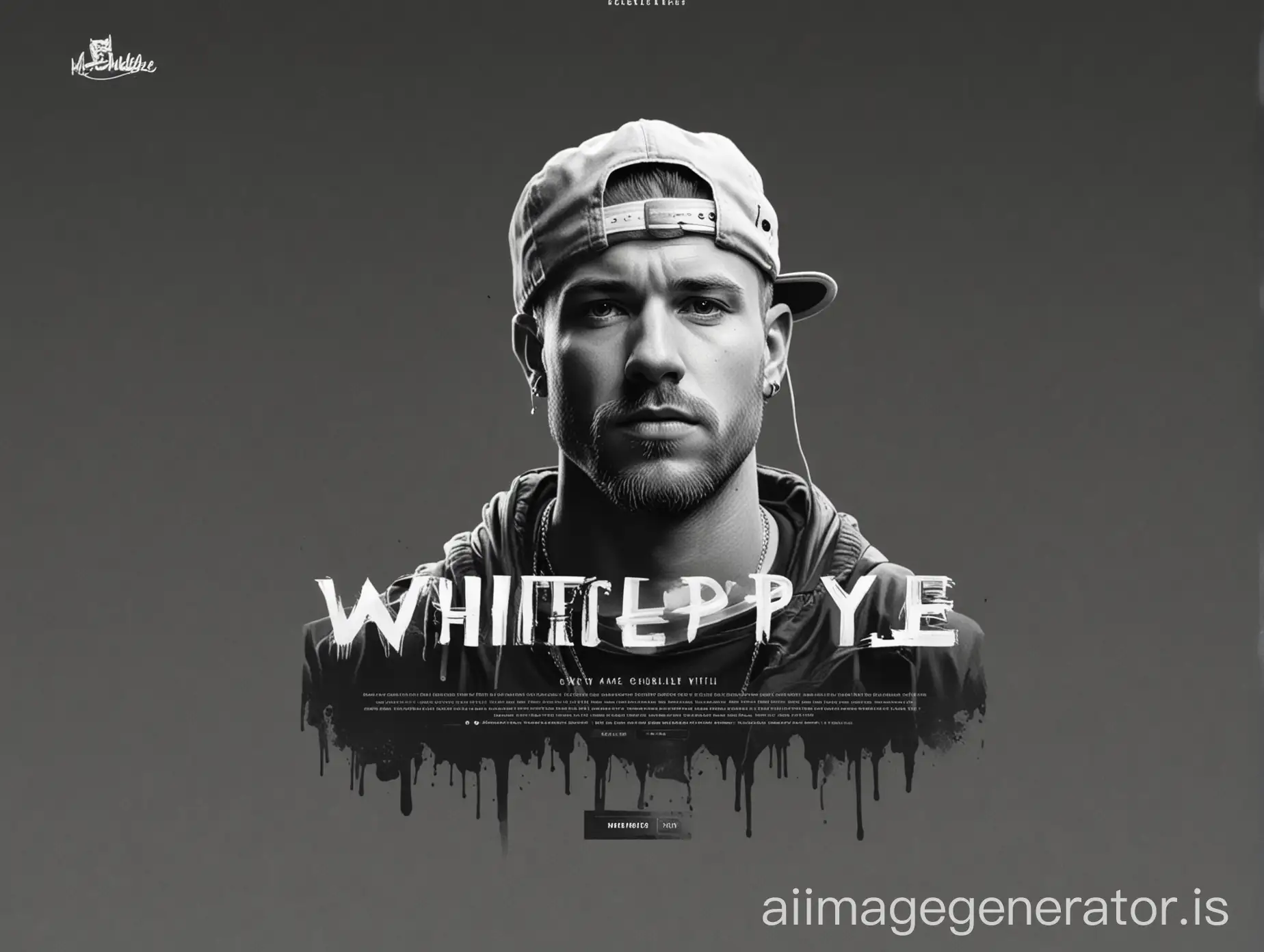 rap style, white man, website design