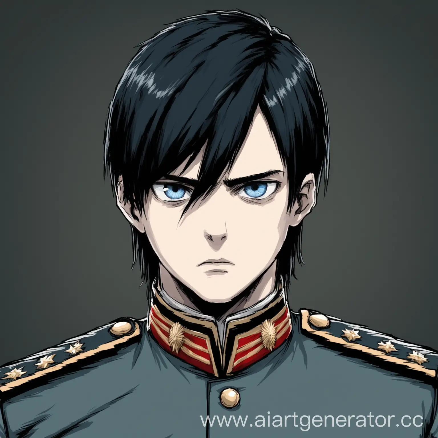 Portrait-of-a-Young-Soldier-with-Dark-Circles-and-Intimidating-Eyes