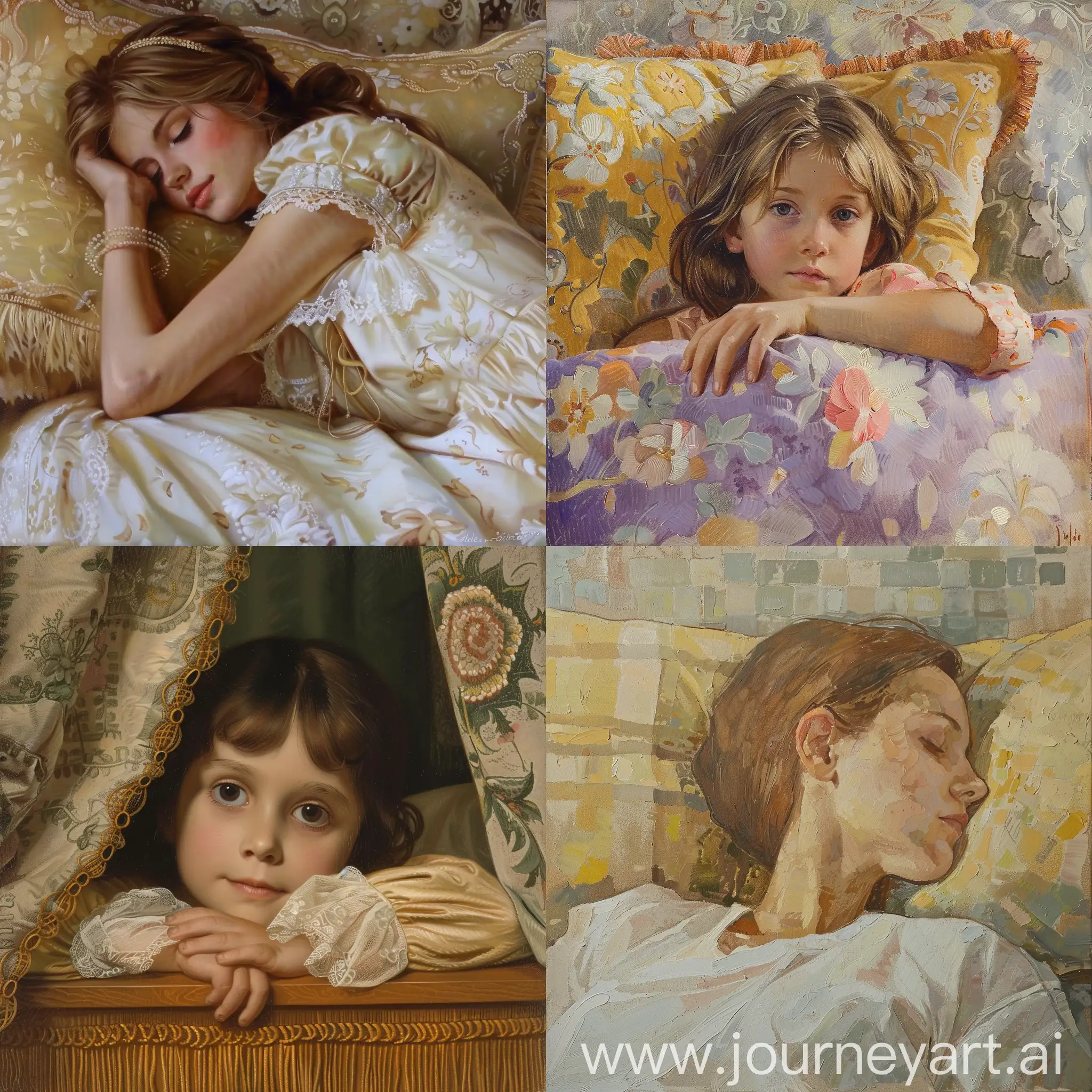 Young girl in bed