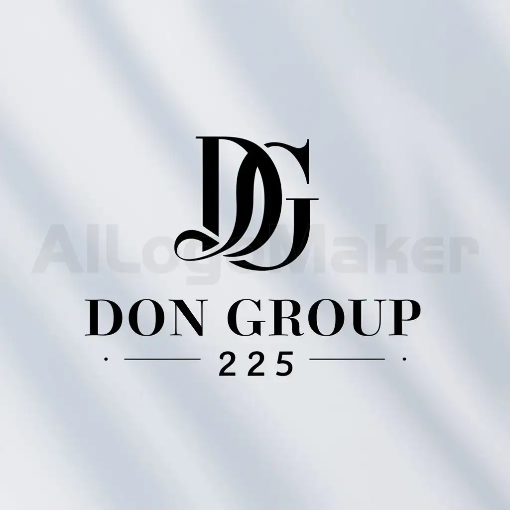 a logo design,with the text "DON GROUP 225", main symbol:LA LETTRE D ET G,Moderate,be used in Others industry,clear background