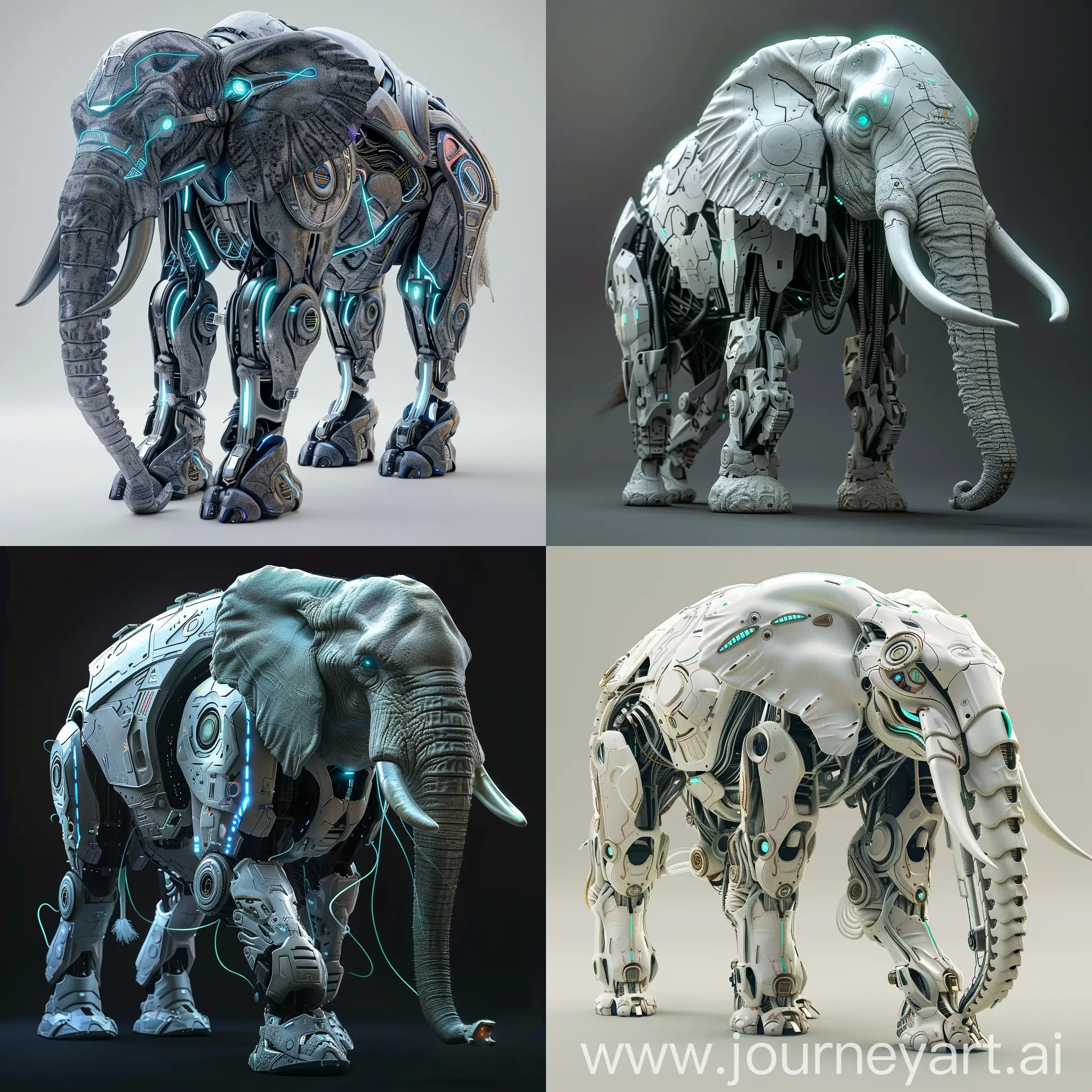 Futuristic elephant, Multi-layered Bionic Skin, Enhanced Muscular System, Neural Network Integration, Nano-Repair Systems, Internal Energy Core, Augmented Trunk, Advanced Digestive System, Advanced Cooling System, Trunk-mounted  Holographic  Display, Self-piloting  Capabilities, Symbiotic Bio-Organs, Brain-Computer Interface (BCI), Synthetic Telepathy, Genetic Engineering, Programmable Emotions, Augmented Reality Perception, Energy Harvesting from Environment, Self-replicating Nanobots, Modular Design, Hive Mind Integration, Aerodynamic Tusks, Multi-functional Trunk Tip, Illuminated Skin Panels, Retractable Ear Panels, Artificial Fur Markings, Kinetic Tail Fin, External Energy Reserve Packs, Magnetic Climbing Pads, Modular Trunk Attachments, Wheeled Undercarriage, Light-weave Skin, Symbiotic Exoskeleton, Neural Interface Tendrils, Organic-Tech Trunk, Adaptive Camouflage Skin, Modular Trunk Segments, Projected Reality Interface, Bio-luminescent Communication Displays, Energy Harvesting Panels, Subdermal Data Ports, unreal engine 5 --stylize 1000